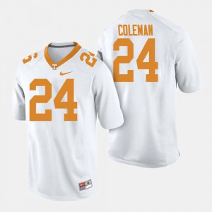 Men's #24 Football VOL Trey Coleman college Jersey - White