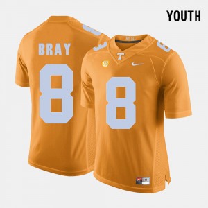 Kids UT #8 Football Tyler Bray college Jersey - Orange