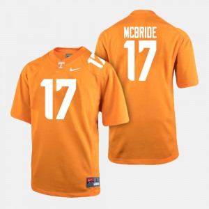 Men's Tennessee #17 Football Will McBride college Jersey - Orange