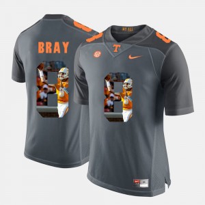 Mens Pictorial Fashion Tennessee Vols #8 Tyler Bray college Jersey - Grey